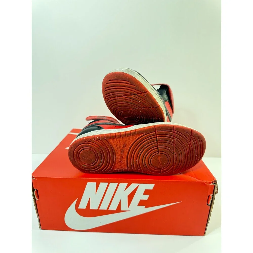Nike Court Borough Mid 2 Sneakers Black Red Youth US 13